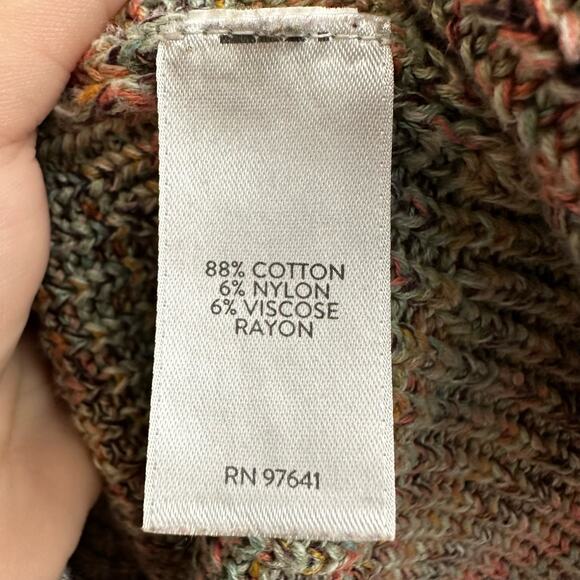 J Jill Marled Knit V Neck Sweater Rainbow Multicolor Women's Large Pullover - Picture 7 of 9